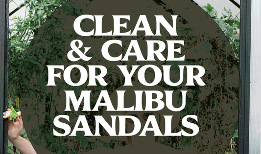 Blog post Cover image with text Clean & Care for your Malibu Sandals