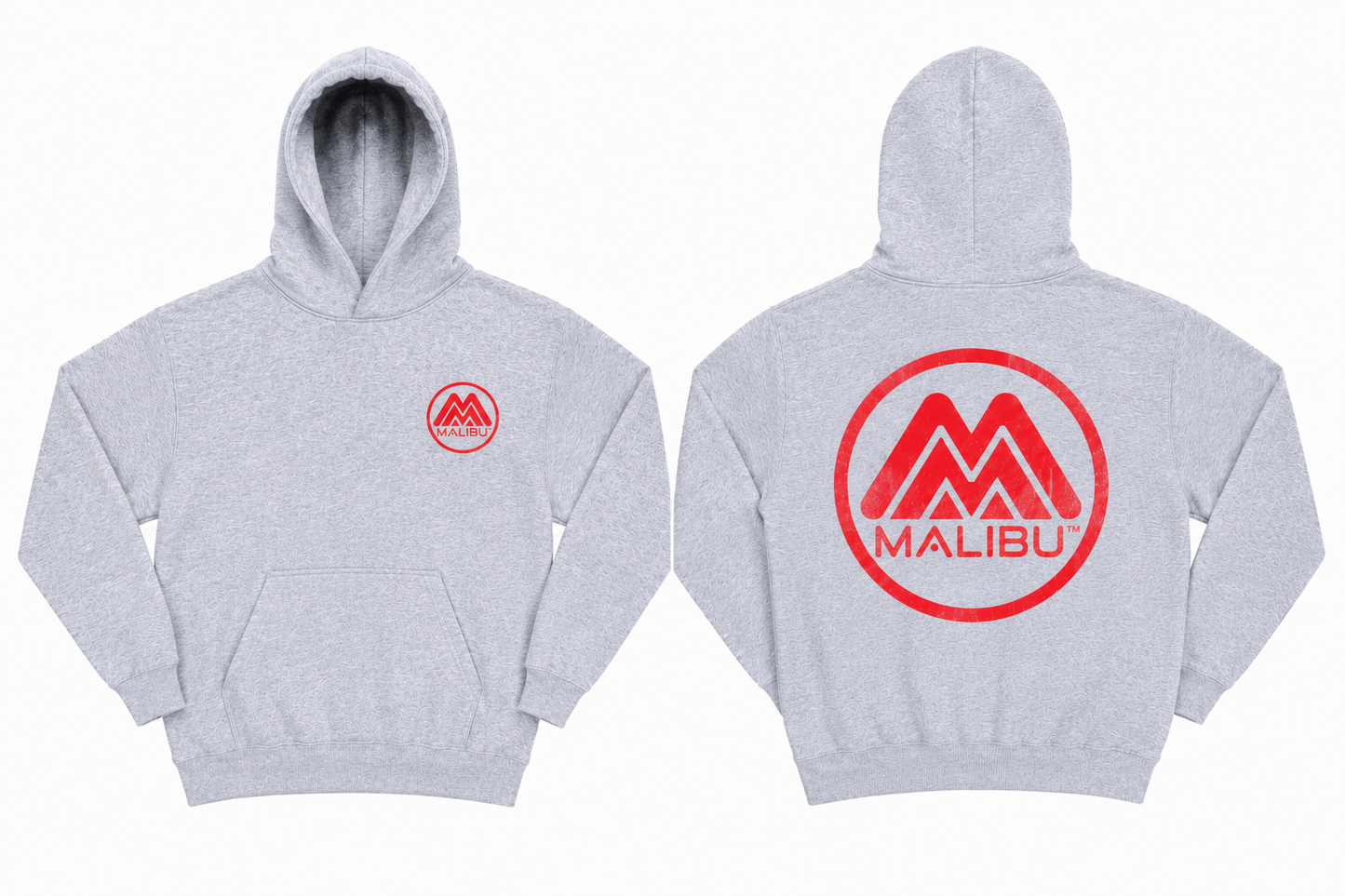 Men's Malibu Badge Hoodie - Heather Grey / Green