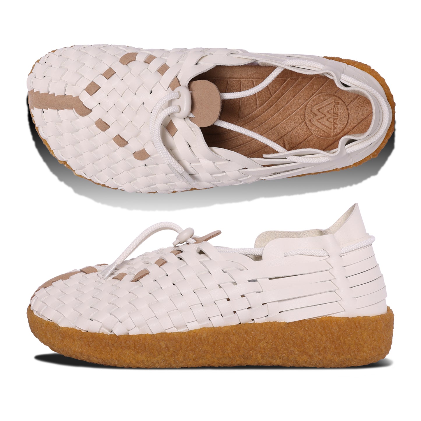 Latigo Vegan Leather | Crepe Gum Rubber | Off-White | Tan