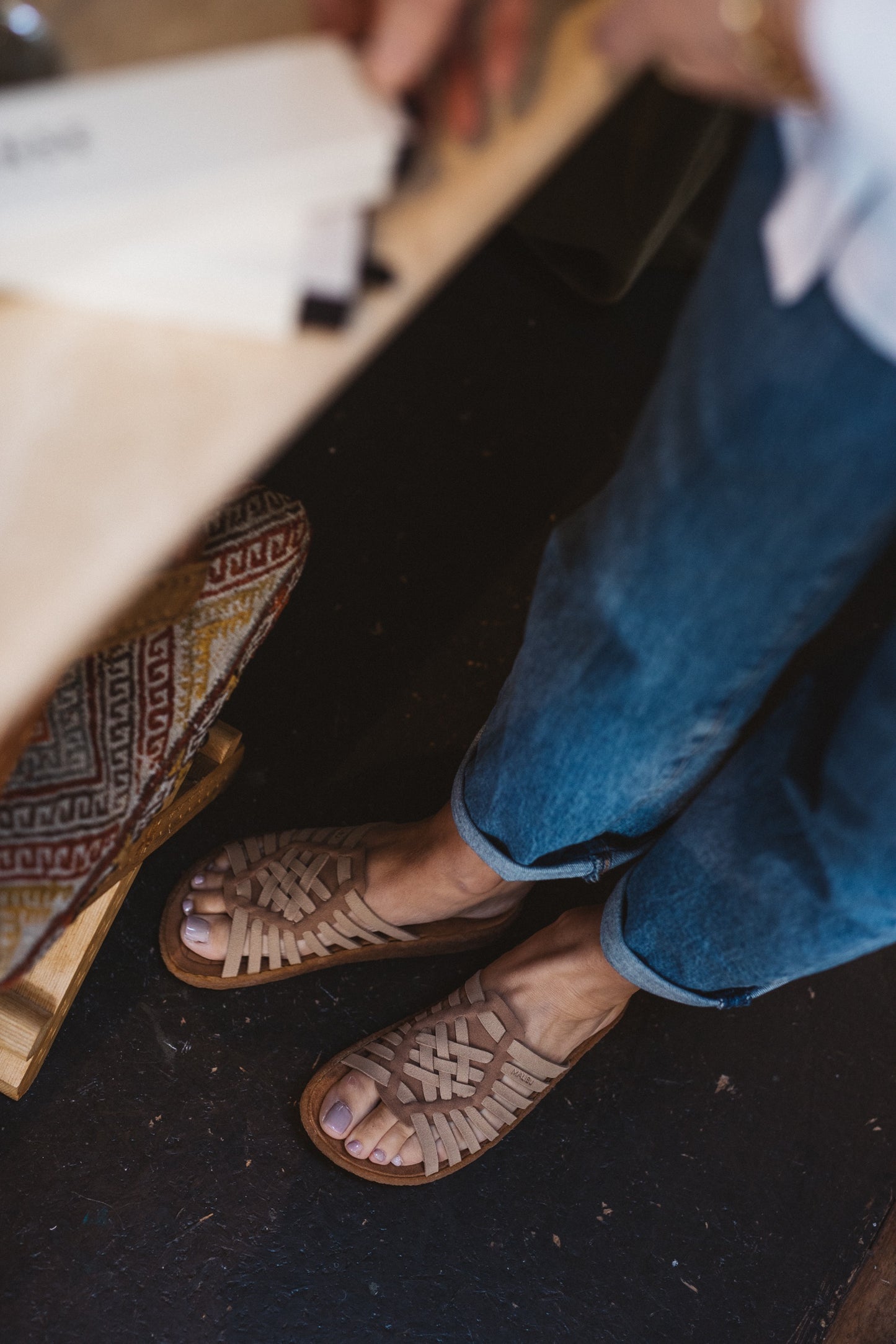 Cove Slide | Suede Vegan | Crepe | Walnut | Beige