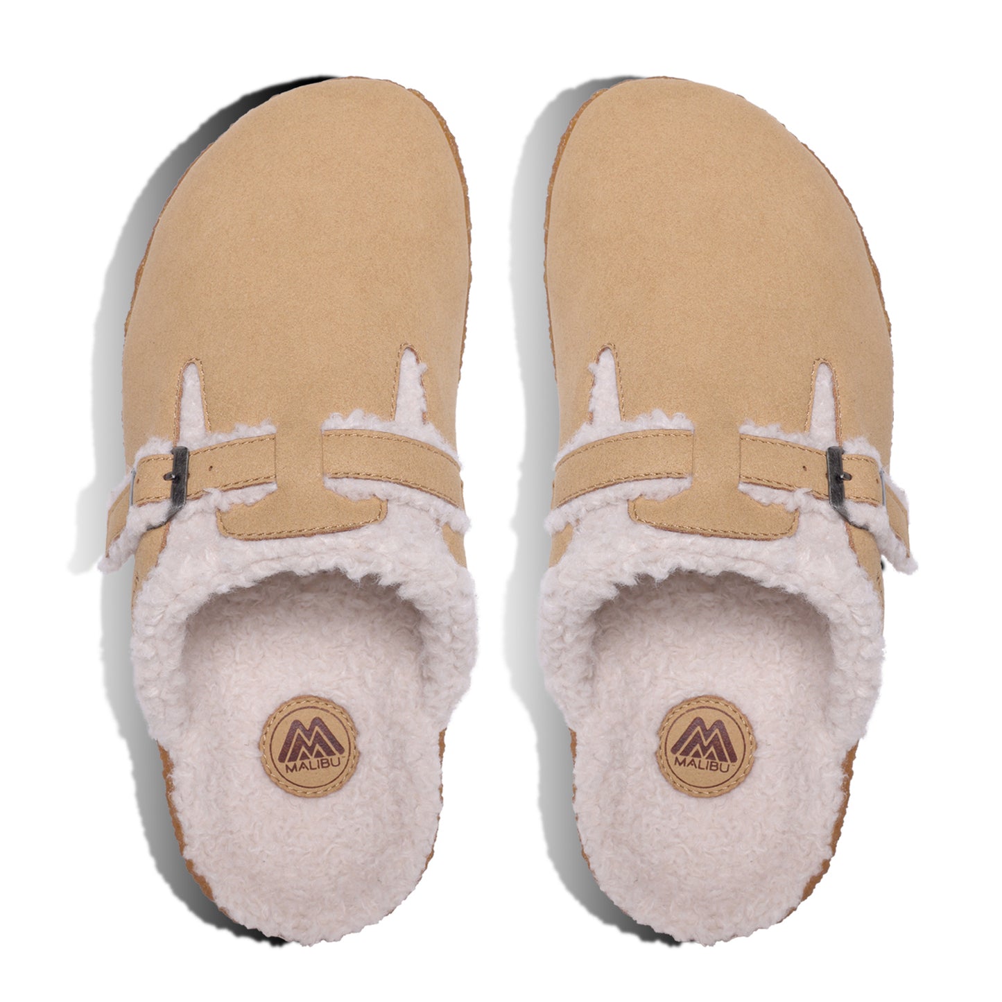 Flores Mule | Vegan Suede | Sherpa | Crepe Rubber | Oak Buff | Tan