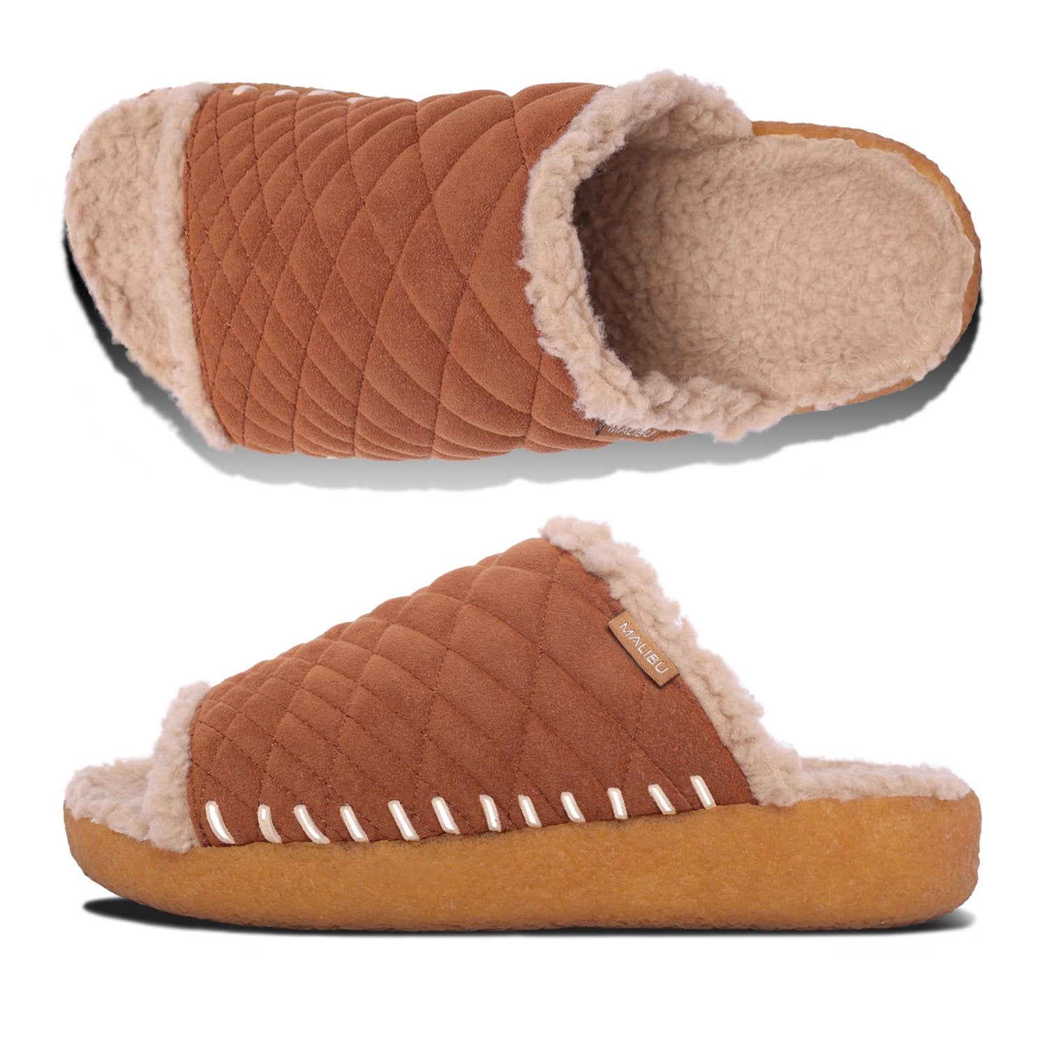 tråd hjælpe tåge WOMEN'S ZUMA SLIPPER | SUEDE VEGAN | SHERPA | WALNUT | CREPE RUBBER –  Malibu Sandals