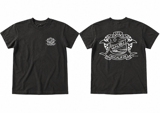 Women's Shark Crest T - Black/White-washed