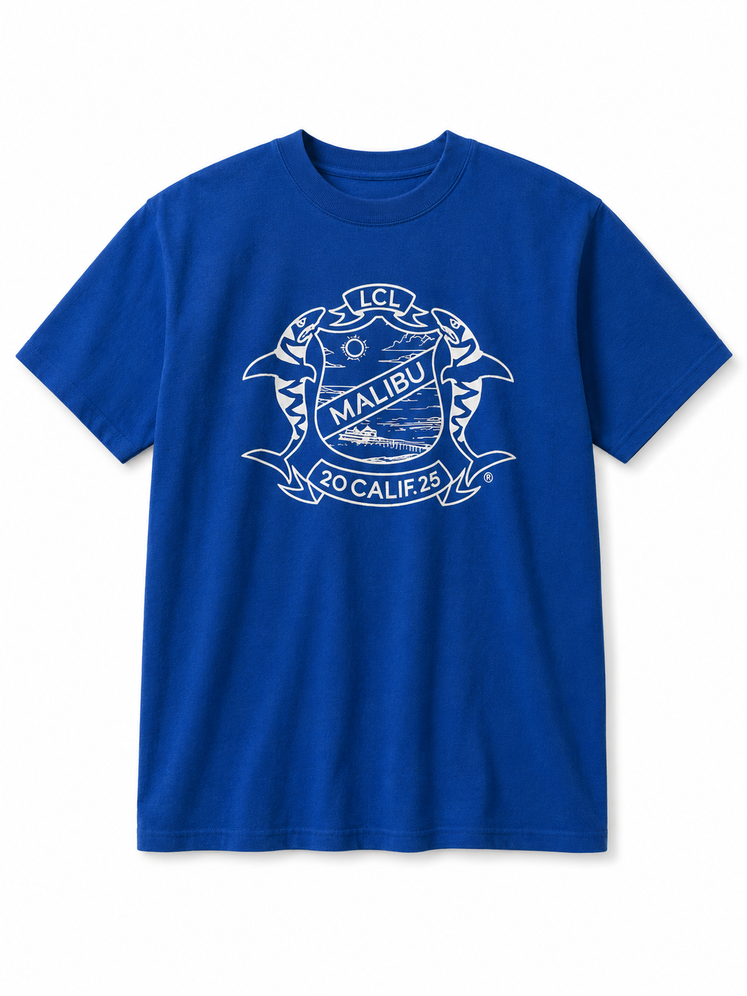 Youth Shark Crest T - Cobalt/Off-White