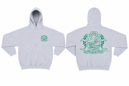 Men's Shark Crest Hoodie - Heather Grey / Green