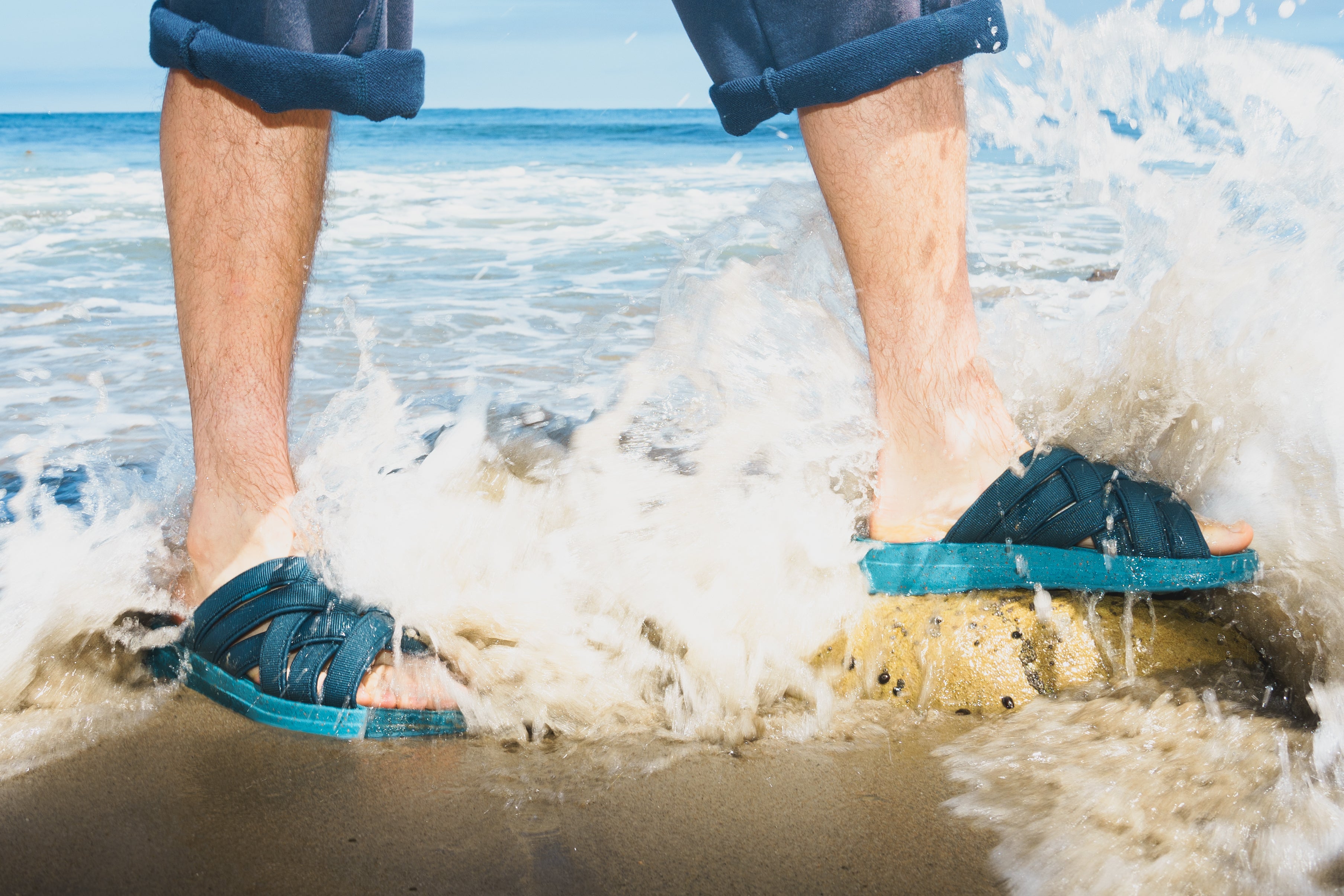 Zuma LX Recycled Poly | Cork Rubber | Teal – Malibu Sandals
