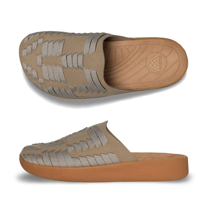 Thunderbird Mule | Recycled Poly | Suede Vegan Leather | Rubber - Taupe/Tan