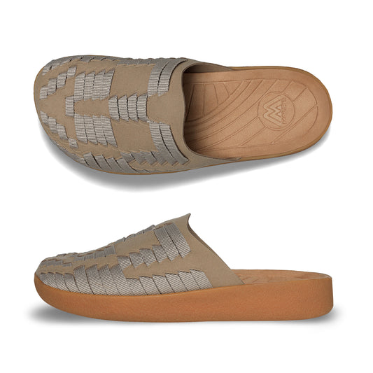 Thunderbird Mule | Recycled Poly | Suede Vegan Leather | Rubber - Taupe/Tan