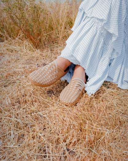Colony Two-Tone Mule | Suede Vegan Leather | Rubber | Beige | Walnut