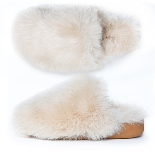 Malibu Faux Fur Mule |  Natural | Tan