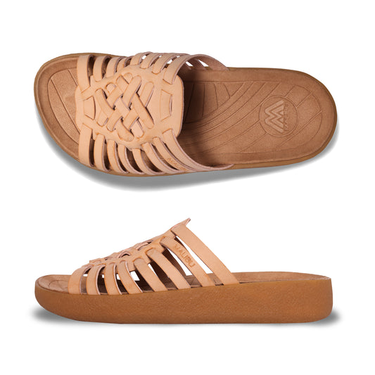 Cove Slide | Vegan Leather | Rubber | Tan