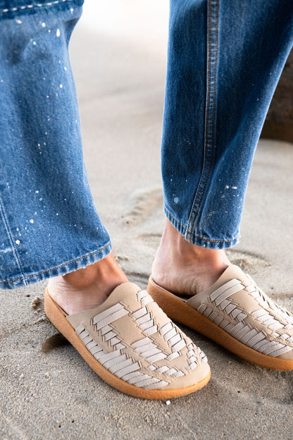 Thunderbird Mule | Recycled Poly | Suede Vegan Leather | Rubber - Taupe/Tan