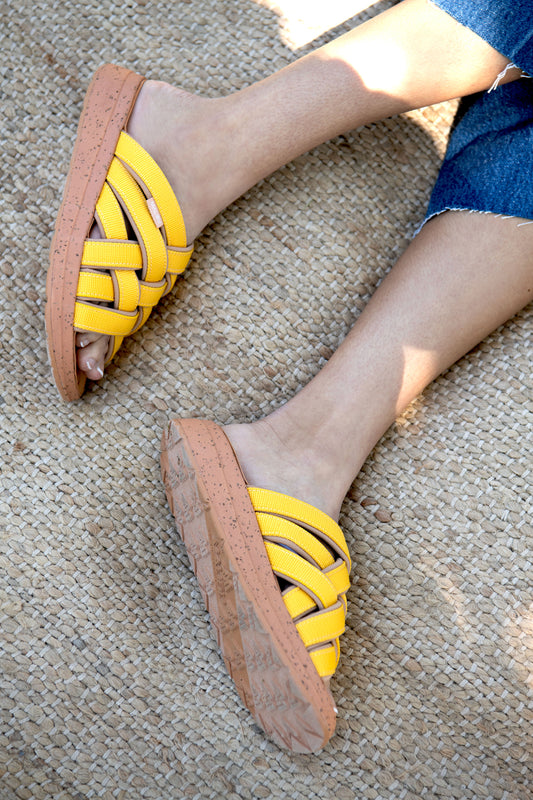Zuma LX | Recycled Poly | Cork Rubber | Yellow | Tan