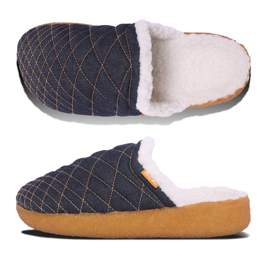 Men's Colony Mule | Quilted Japanese Denim | Crepe Rubber
