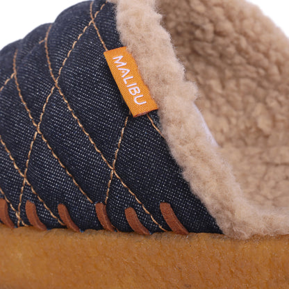 Men's Zuma Slipper | Quilted Denim | Sherpa | Crepe Rubber