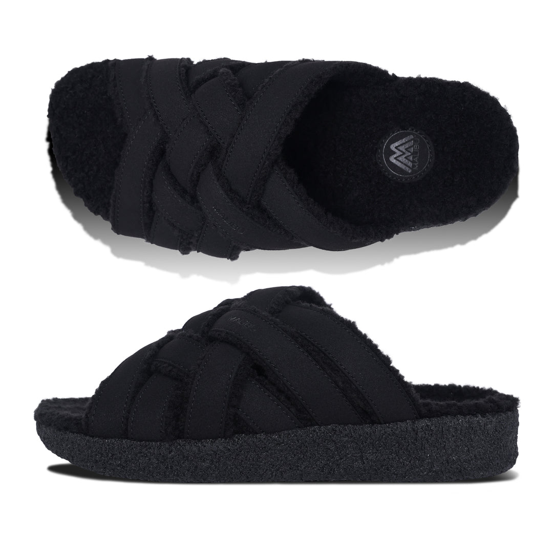 ZUMA LX | VEGAN SUEDE | SHERPA | CREPE - BLACK – Malibu Sandals