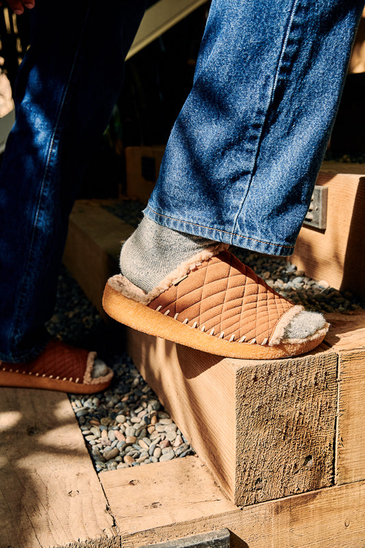 Men's Zuma | Suede Vegan| Sherpa | Crepe Rubber | Walnut